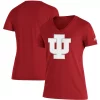 Women's adidas Crimson Indiana Hoosiers Vintage Logo V-Neck T-Shirt
