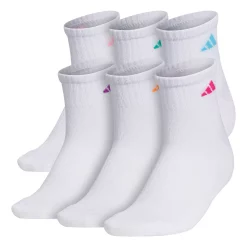 Women's adidas 6-Pack Athletic Quarter Length Socks