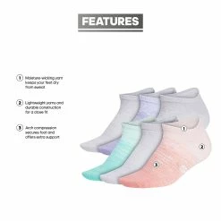 Women's adidas Superlite Badge Of Sport Gradient No-Show Sock 6-Pack -Adidas Clothing Shop 5359869 ALT2
