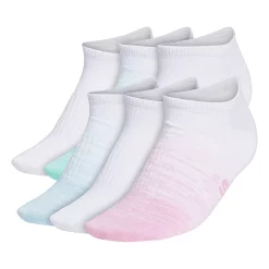 Women's adidas Superlite Badge Of Sport Gradient No-Show Sock 6-Pack -Adidas Clothing Shop 5359869 White Orchid Blue