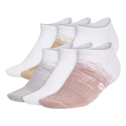 Women's adidas Superlite Badge Of Sport Gradient No-Show Sock 6-Pack -Adidas Clothing Shop 5359869 White Rose Silver