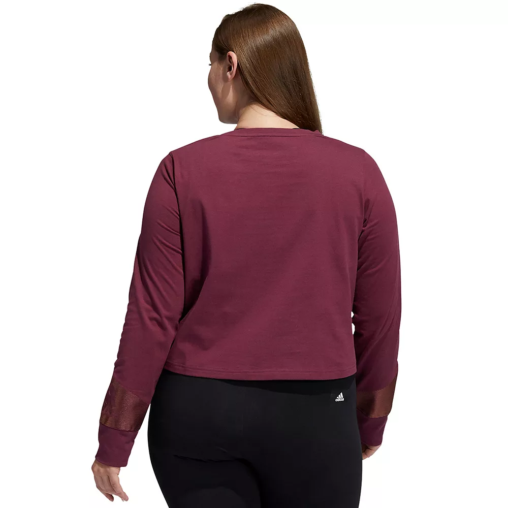 Plus Size adidas Holiday Shine Graphic Crop Top 3 Plus Size adidas Holiday Shine Graphic Crop Top - Image 3