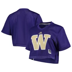 Adidas Clothing Shop 28 Women's adidas Purple Washington Huskies Primegreen V-Neck Cropped Jersey