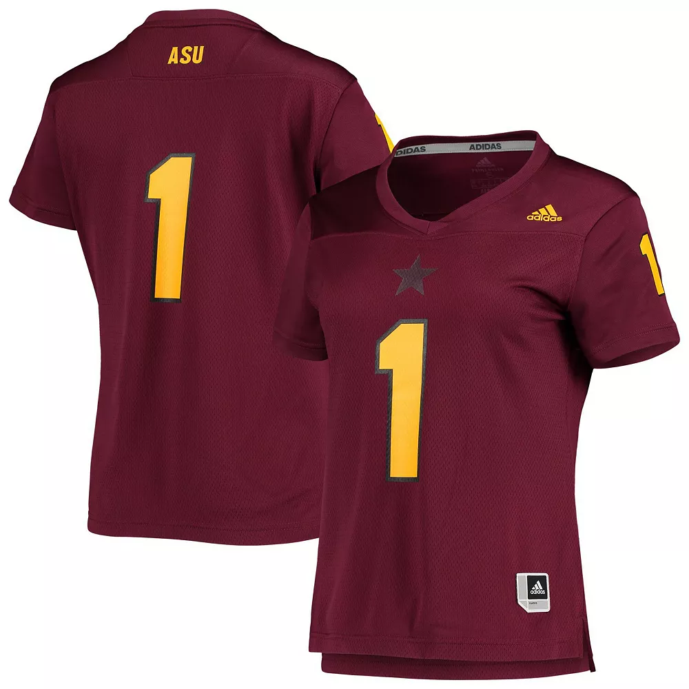 Women's adidas #1 Maroon Arizona State Sun Devils Player Replica Football Jersey 2 Women's adidas #1 Maroon Arizona State Sun Devils Player Replica Football Jersey - Image 2