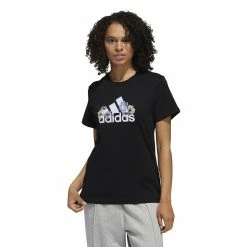 Women's adidas Floral Graphic Tee -Adidas Clothing Shop 5523630 Black