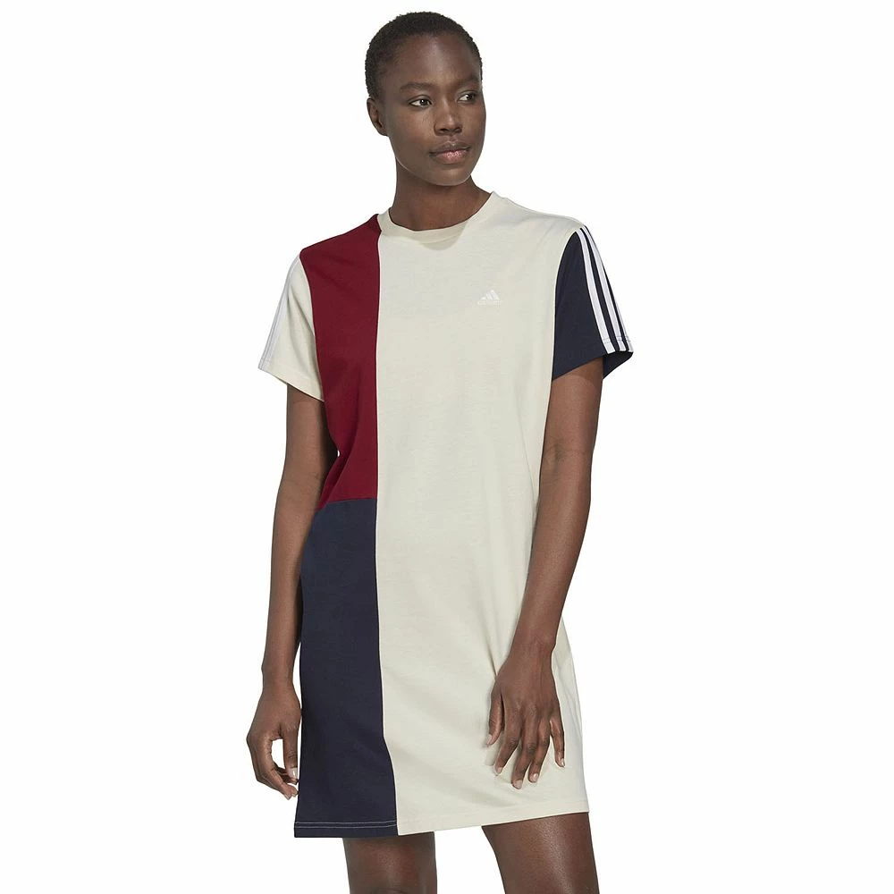 Women's adidas Essentials Colorblock Boyfriend T-Shirt Dress 1 Women's adidas Essentials Colorblock Boyfriend T-Shirt Dress