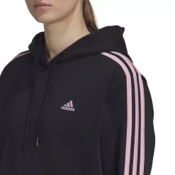 Women's adidas Essentials 3-Stripes Fleece Hoodie -Adidas Clothing Shop 5531577 ALT2