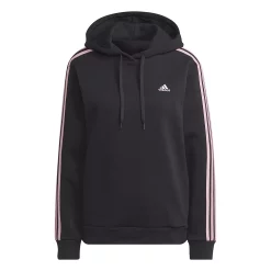 Women's adidas Essentials 3-Stripes Fleece Hoodie -Adidas Clothing Shop 5531577 ALT4