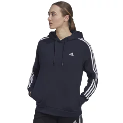 Women's adidas Essentials 3-Stripes Fleece Hoodie -Adidas Clothing Shop 5531577 Legend Ink