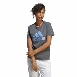 Women's adidas Loungewear Essentials Logo Tee -Adidas Clothing Shop 5538887 Dark Gray Heather Blue