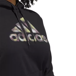 Plus Size adidas Badge of Sport Two-Tone Graphic Fleece Hoodie -Adidas Clothing Shop 5542151 ALT3