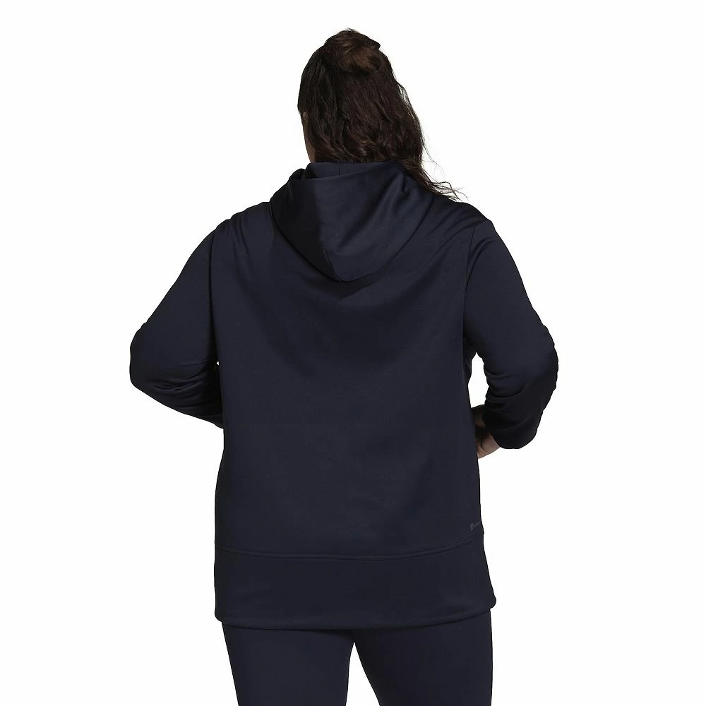 Plus Size adidas AEROREADY Big Logo Fleece Hoodie 2 Plus Size adidas AEROREADY Big Logo Fleece Hoodie - Image 2