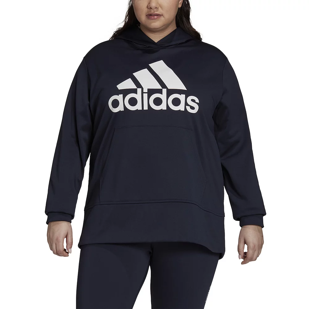 Plus Size adidas AEROREADY Big Logo Fleece Hoodie 5 Plus Size adidas AEROREADY Big Logo Fleece Hoodie - Image 5