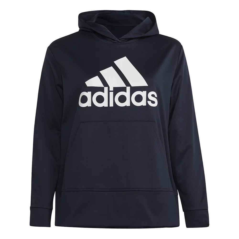 Plus Size adidas AEROREADY Big Logo Fleece Hoodie 6 Plus Size adidas AEROREADY Big Logo Fleece Hoodie - Image 6