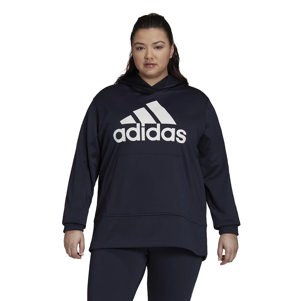 Plus Size adidas AEROREADY Big Logo Fleece Hoodie 1 Plus Size adidas AEROREADY Big Logo Fleece Hoodie