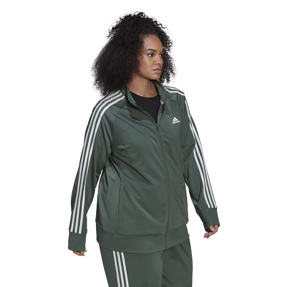 Plus Size adidas Essentials Warm-Up Slim Fit 3-Stripes Track Jacket 4 Plus Size adidas Essentials Warm-Up Slim Fit 3-Stripes Track Jacket - Image 4