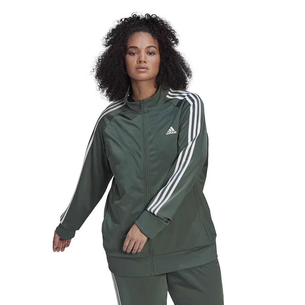 Plus Size adidas Essentials Warm-Up Slim Fit 3-Stripes Track Jacket 2 Plus Size adidas Essentials Warm-Up Slim Fit 3-Stripes Track Jacket - Image 2