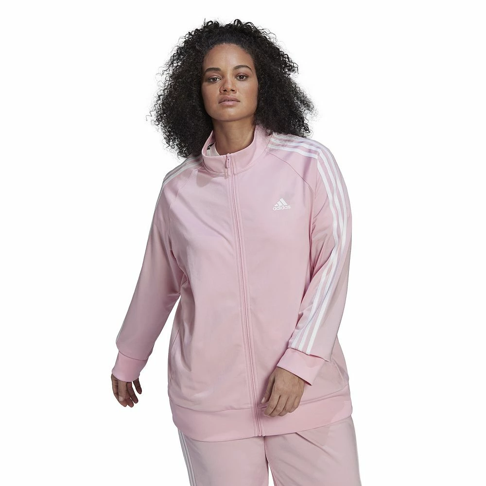 Plus Size adidas Essentials Warm-Up Slim Fit 3-Stripes Track Jacket 1 Plus Size adidas Essentials Warm-Up Slim Fit 3-Stripes Track Jacket