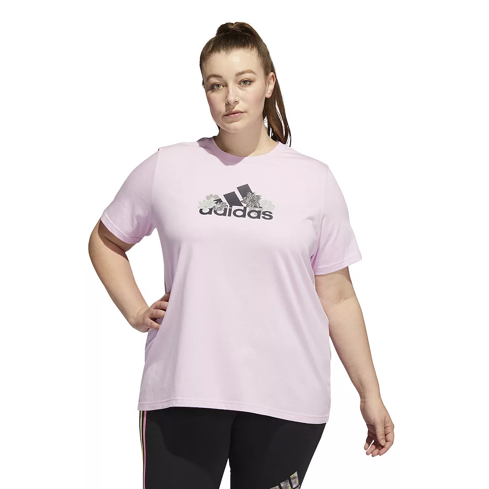 Plus Size adidas Floral Graphic Tee 2 Plus Size adidas Floral Graphic Tee - Image 2