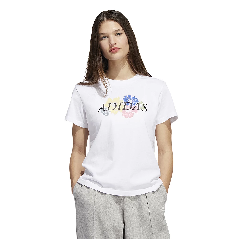 Women's adidas Floral Linear Graphic T-Shirt 2 Women's adidas Floral Linear Graphic T-Shirt - Image 2