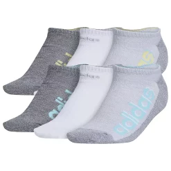 Women's adidas Superlite Linear 3 6-Pack No-Show Socks -Adidas Clothing Shop 5585330 Gray Bliss Blue White