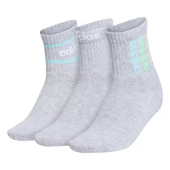 Women's adidas 3-Pack High Quarter Athletic Socks -Adidas Clothing Shop 5585331 Cool Light Heather