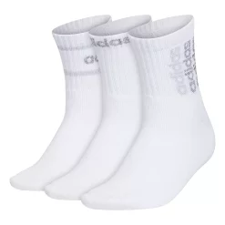 Women's adidas 3-Pack High Quarter Athletic Socks -Adidas Clothing Shop 5585331 White Gray Clear Onix