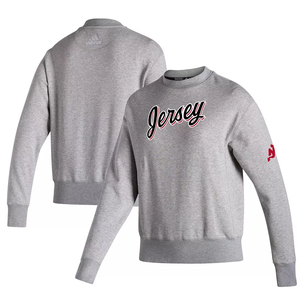 Women's adidas Heathered Gray New Jersey Devils 2021/22 Alternate Logo Reversible Pullover Sweatshirt 1 Women's adidas Heathered Gray New Jersey Devils 2021/22 Alternate Logo Reversible Pullover Sweatshirt