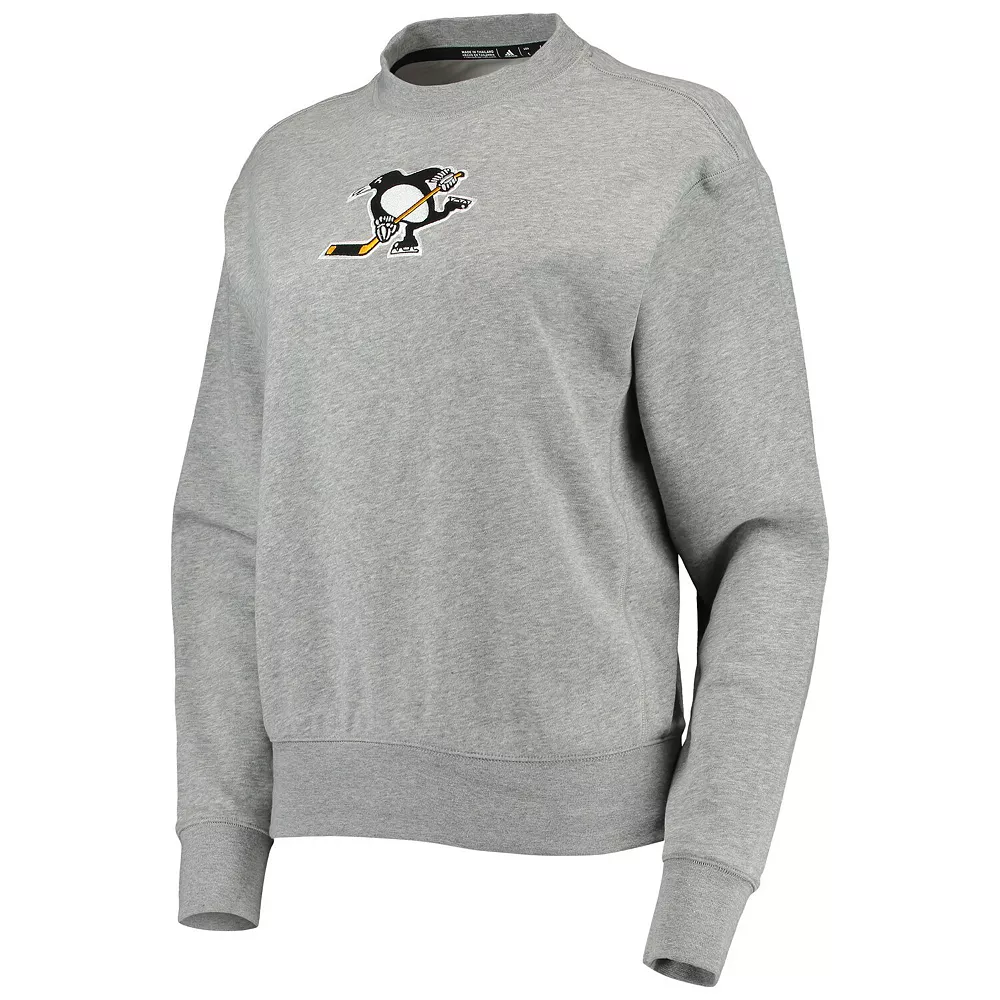 Women's adidas Heathered Gray Pittsburgh Penguins Alternate Logo Pullover Sweatshirt 3 Women's adidas Heathered Gray Pittsburgh Penguins Alternate Logo Pullover Sweatshirt - Image 3