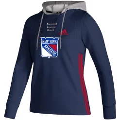 Women's adidas Navy New York Rangers Skate Lace AEROREADY Pullover Hoodie -Adidas Clothing Shop 5694555 ALT2