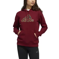 Women's adidas Leopard Metallic Badge Of Sport Fleece Graphic Hoodie -Adidas Clothing Shop 5709286 ALT4