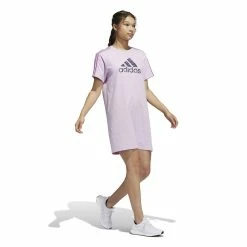 Women's adidas Leopard Metallic Badge of Sport Graphic T-Shirt Dress -Adidas Clothing Shop 5709291 ALT2