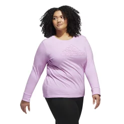Plus Size adidas Mini Badge Of Sport Long Sleeve Graphic Tee -Adidas Clothing Shop 5721653 ALT2