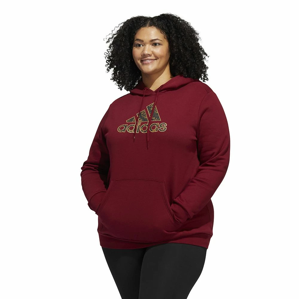Plus Size adidas Leopard Metallic Badge Of Sport Fleece Graphic Hoodie 2 Plus Size adidas Leopard Metallic Badge Of Sport Fleece Graphic Hoodie - Image 2