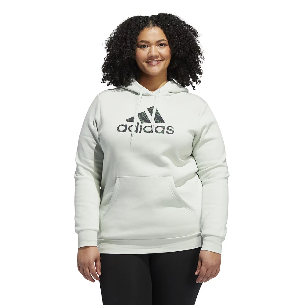 Plus Size adidas Leopard Metallic Badge Of Sport Fleece Graphic Hoodie 3 Plus Size adidas Leopard Metallic Badge Of Sport Fleece Graphic Hoodie - Image 3