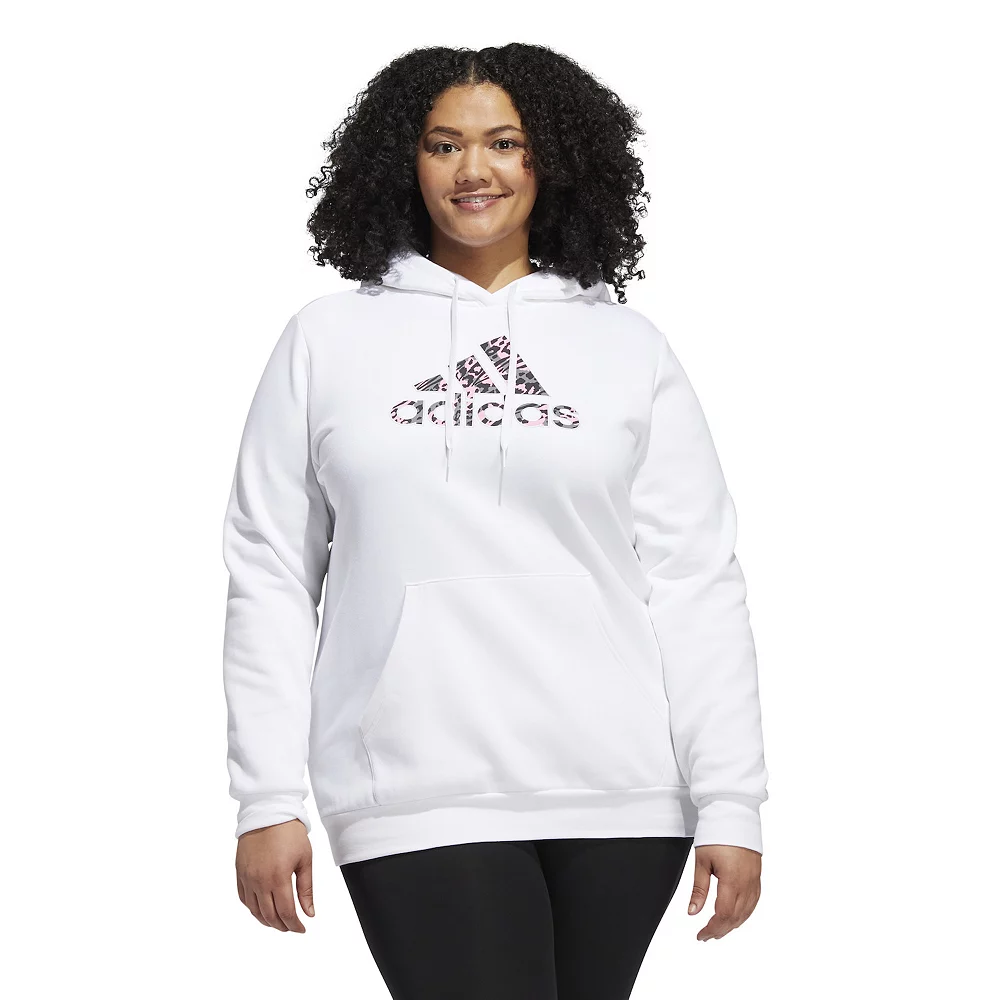 Plus Size adidas Leopard Metallic Badge Of Sport Fleece Graphic Hoodie 1 Plus Size adidas Leopard Metallic Badge Of Sport Fleece Graphic Hoodie