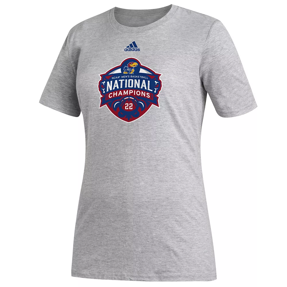 Women's adidas Gray Kansas Jayhawks 2022 NCAA Men's Basketball National Champions Parade T-Shirt 3 Women's adidas Gray Kansas Jayhawks 2022 NCAA Men's Basketball National Champions Parade T-Shirt - Image 3