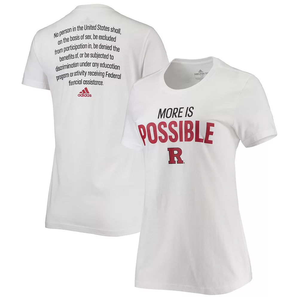 Women's adidas White Rutgers Scarlet Knights More Is Possible T-Shirt 2 Women's adidas White Rutgers Scarlet Knights More Is Possible T-Shirt - Image 2
