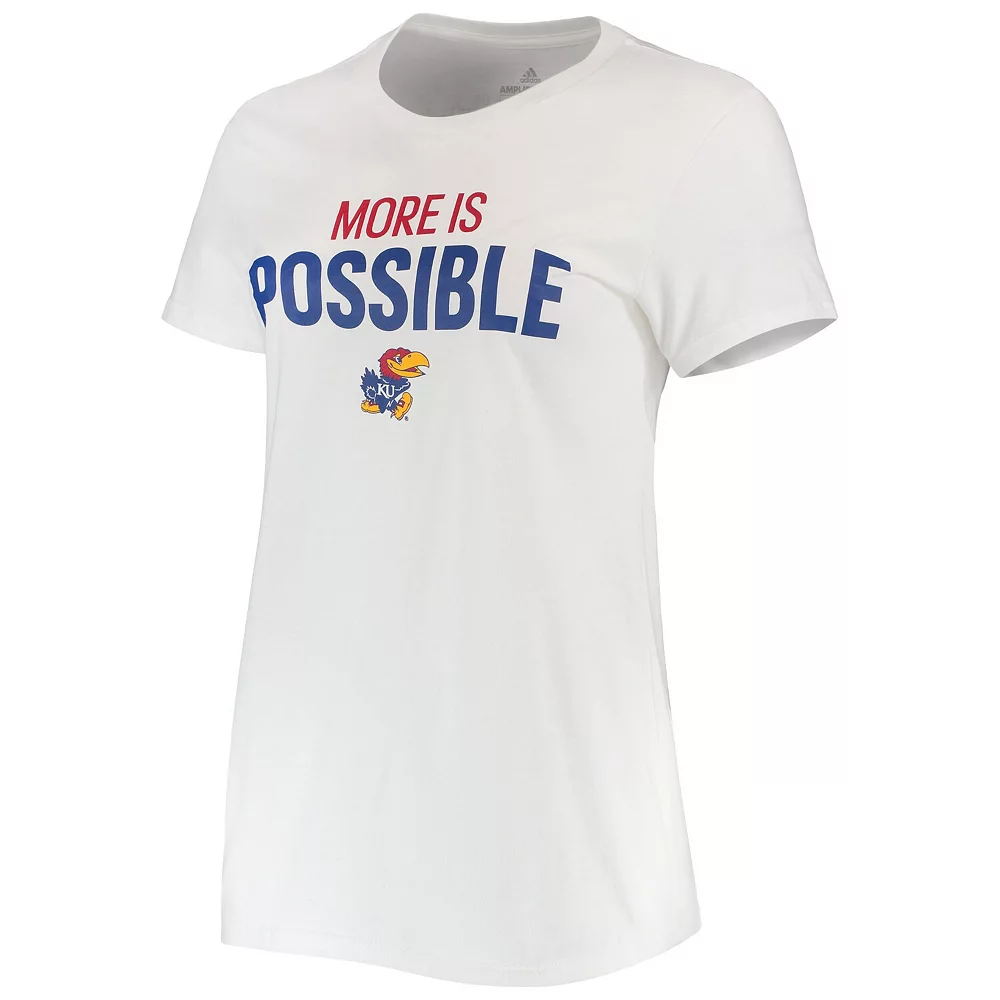 Women's adidas White Kansas Jayhawks More Is Possible T-Shirt 3 Women's adidas White Kansas Jayhawks More Is Possible T-Shirt - Image 3