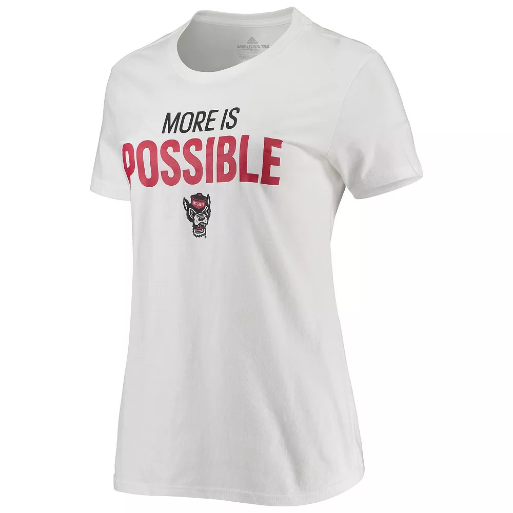 Women's adidas White NC State Wolfpack More Is Possible T-Shirt 3 Women's adidas White NC State Wolfpack More Is Possible T-Shirt - Image 3
