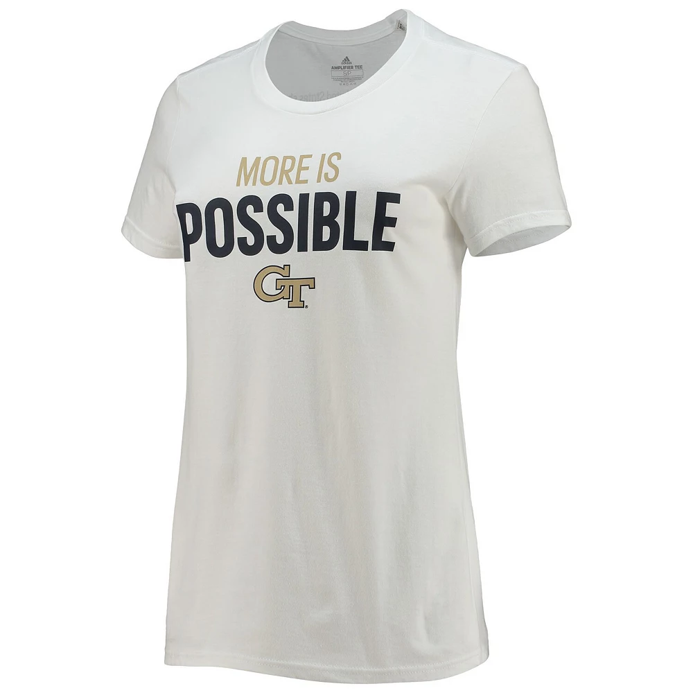 Women's adidas White Georgia Tech Yellow Jackets More Is Possible T-Shirt 3 Women's adidas White Georgia Tech Yellow Jackets More Is Possible T-Shirt - Image 3