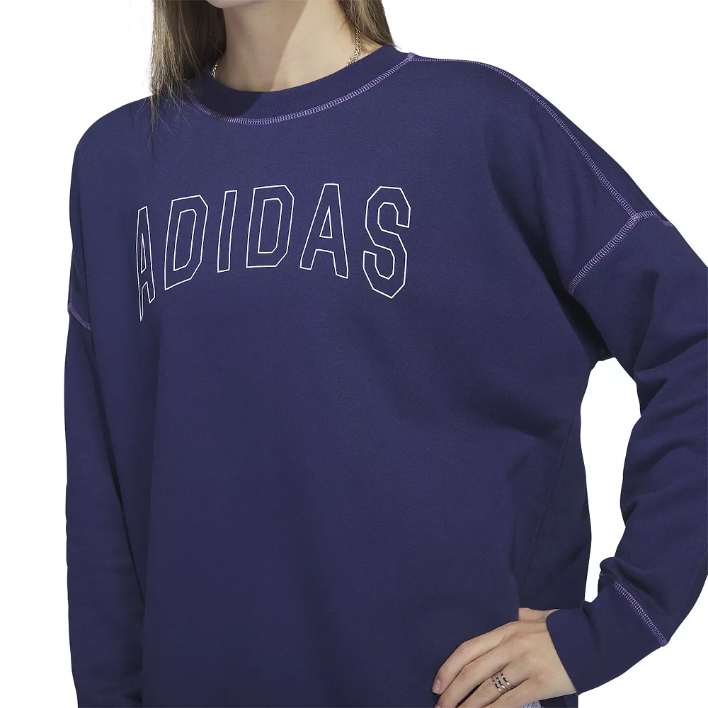 Women's adidas Sportswear Graphic Oversized Fleece Crewneck 7 Women's adidas Sportswear Graphic Oversized Fleece Crewneck - Image 7