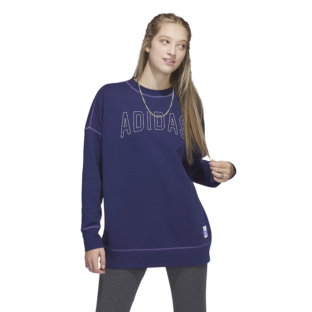 Women's adidas Sportswear Graphic Oversized Fleece Crewneck 5 Women's adidas Sportswear Graphic Oversized Fleece Crewneck - Image 5