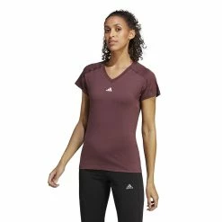 Women's adidas AEROREADY Train Essentials Minimal Tee 19 Women's adidas AEROREADY Train Essentials Minimal Tee -Adidas Clothing Shop 5770412 Shadow Maroon