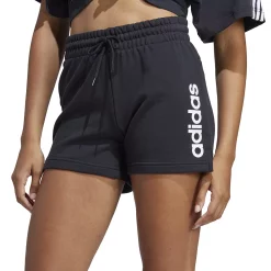 Women's adidas Essentials Linear French Terry Shorts -Adidas Clothing Shop 5774104 Black White