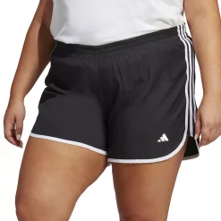 Plus Size adidas Marathon 20 Running Shorts -Adidas Clothing Shop 5776533 Black White
