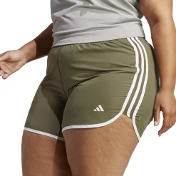 Plus Size adidas Marathon 20 Running Shorts -Adidas Clothing Shop 5776533 Olive Strata