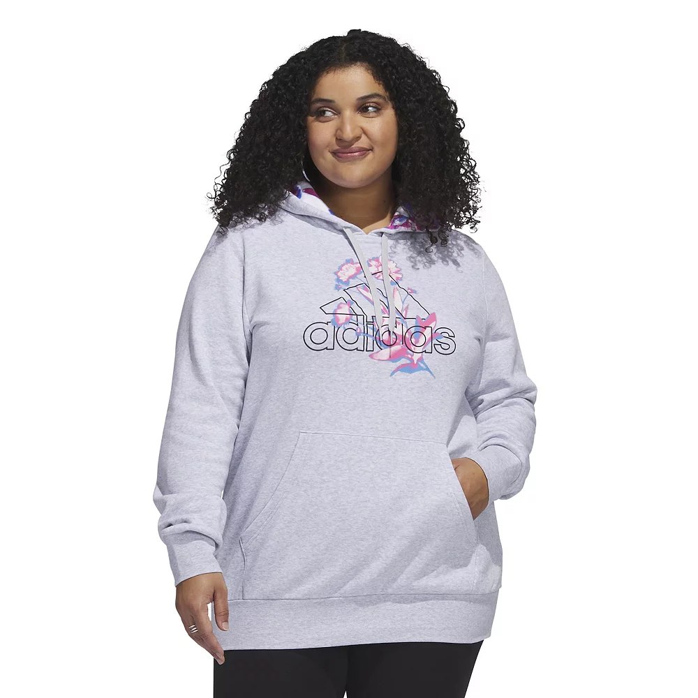 Plus Size adidas Bloom Fleece Hoodie 2 Plus Size adidas Bloom Fleece Hoodie - Image 2