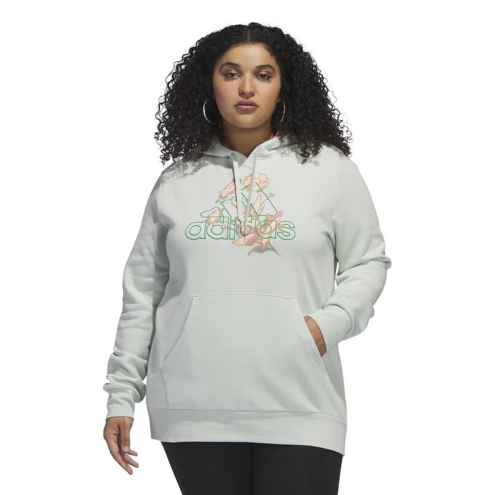 Plus Size adidas Bloom Fleece Hoodie 1 Plus Size adidas Bloom Fleece Hoodie