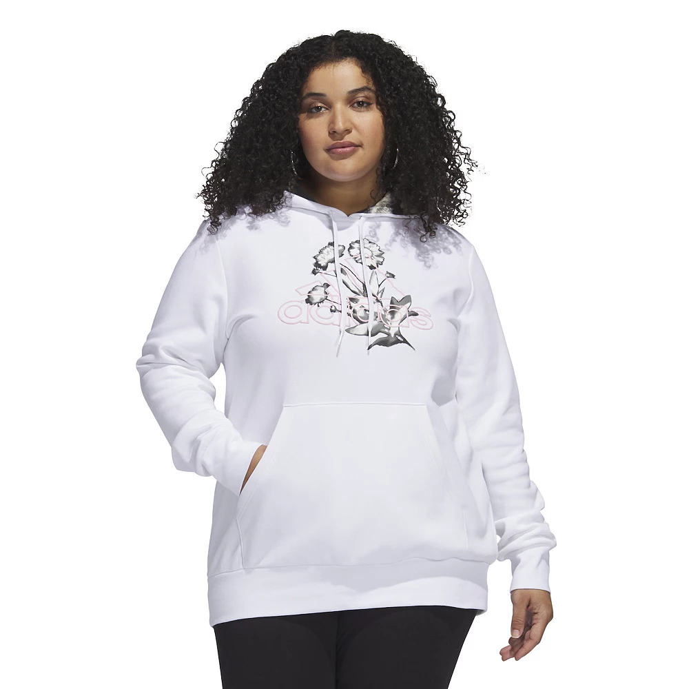 Plus Size adidas Bloom Fleece Hoodie 4 Plus Size adidas Bloom Fleece Hoodie - Image 4